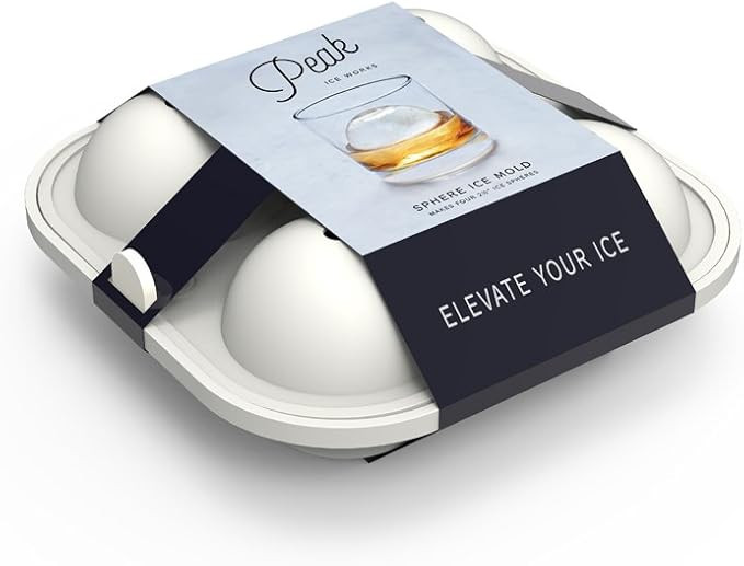 W&P Peak Silicone Sphere Ice Mold w/ Cover | Charcoal | Easy to Remove | Round Cocktail Whiskey D... | Amazon (US)