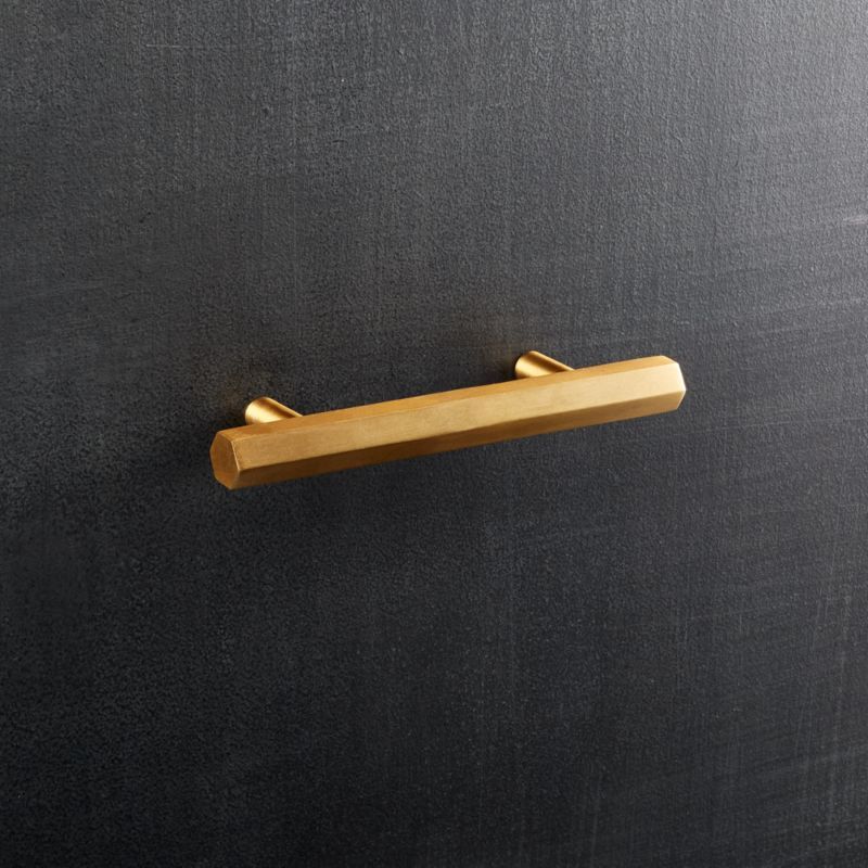 Hex Brushed Brass 3" Handle + Reviews | CB2 | CB2