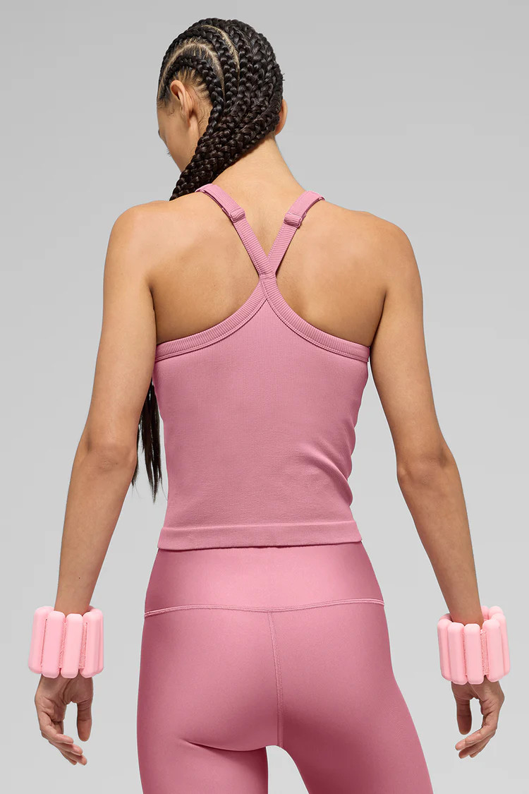 Seamless Ribbed Favorite Full Length Bra Tank - Pink Wild Rose | Alo Yoga (US)