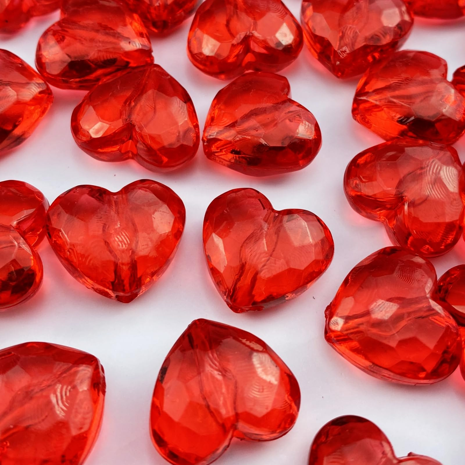 50pcs Acrylic Heart Beads 20mm Heart Shape Loose Bead for Making Bracelet Necklace Jewelry Making... | Amazon (US)