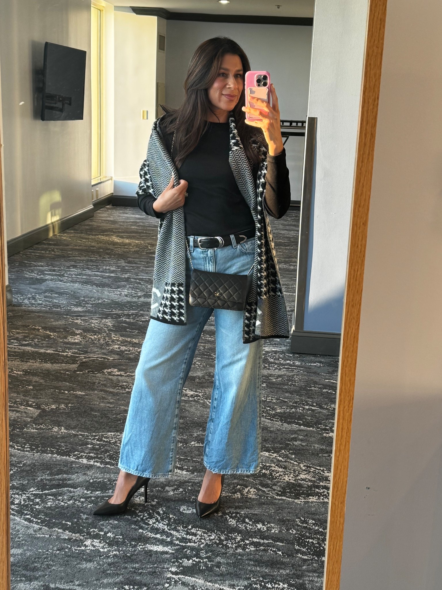 Outfit for dinner in Pittsburgh. Heading to a steakhouse. Loving this simple long sleeve top and my fave denim. Paired with a classic pump and Chanel WOC  

#LTKOver40 #LTKStyleTip #LTKSeasonal