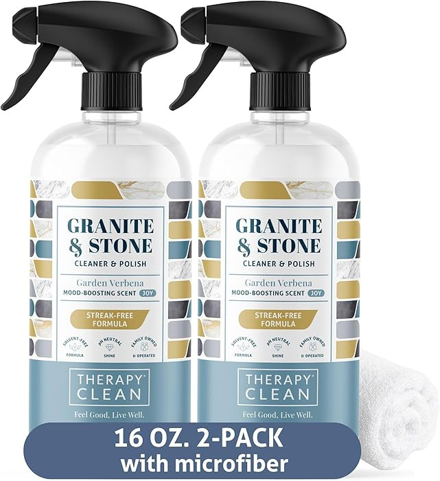 Therapy Granite Countertop Cleaner & Polish (2 Pack - With Microfiber) - pH Neutral, Marble Clean... | Amazon (US)