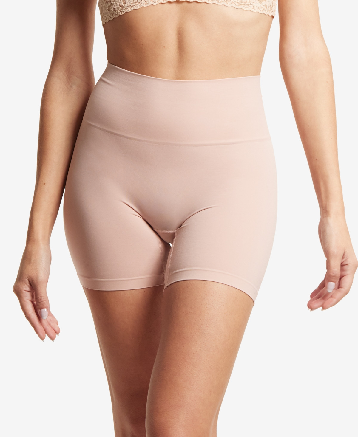 Hanky Panky Body High Rise Biker Short - Inner Peace Beige | Macy's