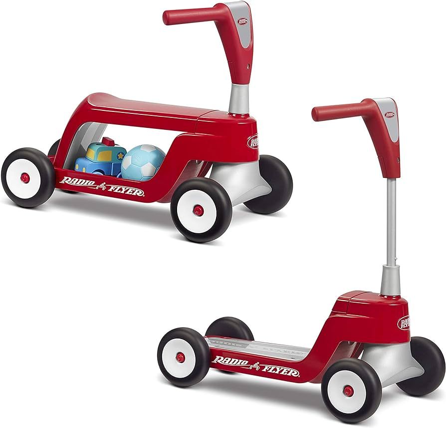 Radio Flyer Scoot 2 Scooter, Toddler Scooter or Ride On, For Ages 1-4, Red Ride On Toy | Amazon (US)