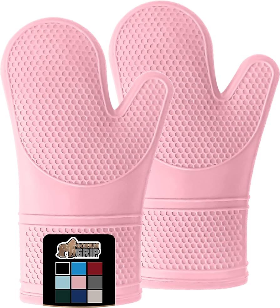 Gorilla Grip Heat Resistant Silicone Oven Mitts Set, Soft Quilted Lining, Extra Long, Waterproof ... | Amazon (CA)