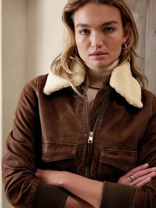 Leather Bomber Jacket | Banana Republic Factory