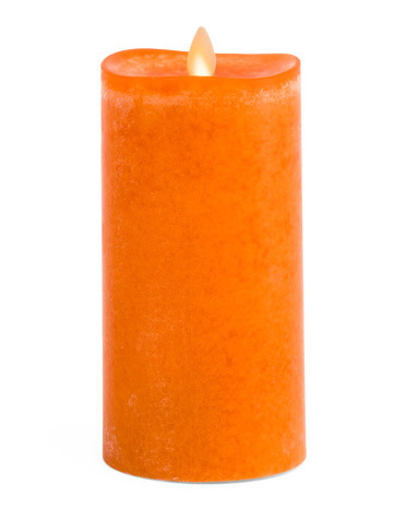 3X6 Melted Mottled Unscented Moving Flame Pillar Candle | TJ Maxx