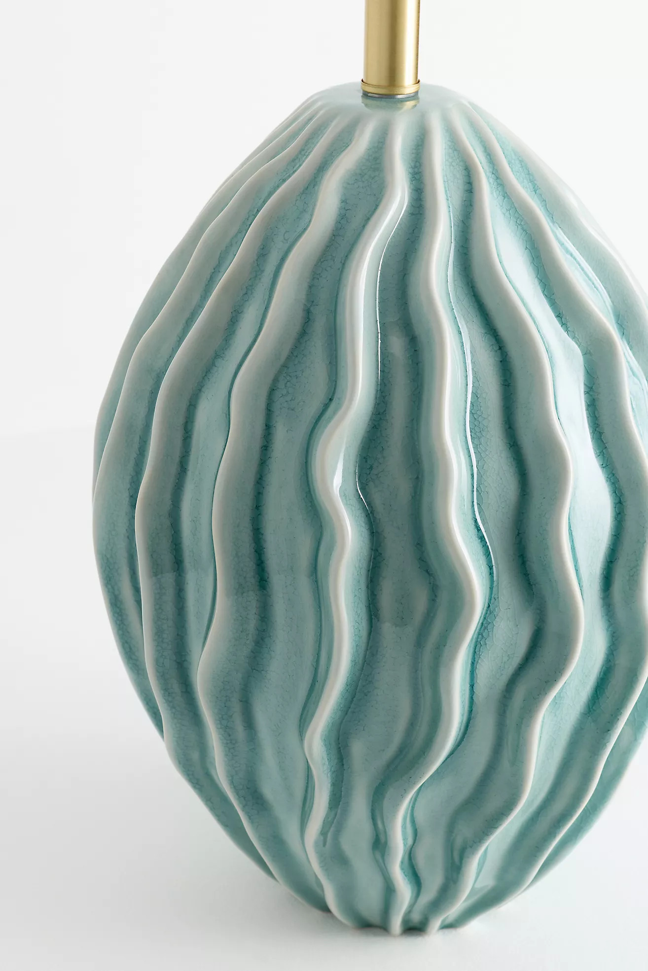 Green Twisted Ceramic Lamp Base | Anthropologie (US)