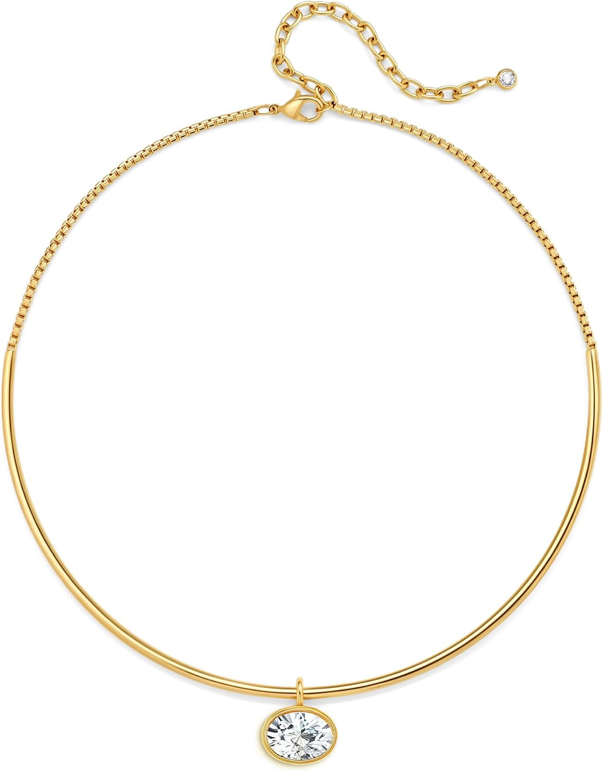 WOWORAMA Gold Choker Collar Necklace with CZ Pendants for Women | Amazon (US)