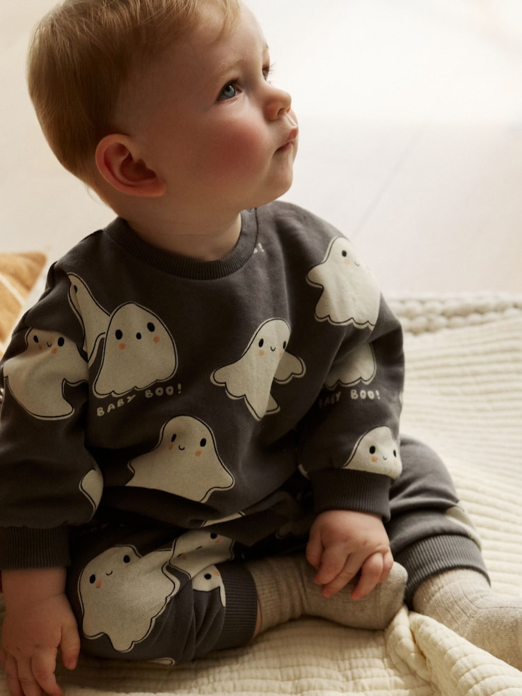 Buy Mono Ghost Baby Halloween Sweat Top and Joggers Set (0mths-3yrs) from Next USA | Next US