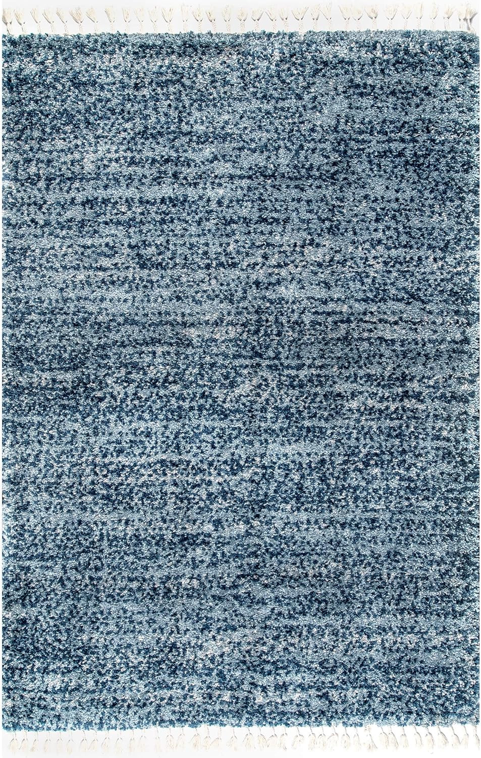 nuLOOM Brooke Shag Tasseled Area Rug - 2x3 Accent Shag Rug Casual Blue/Ivory Rugs for Living Room... | Amazon (US)