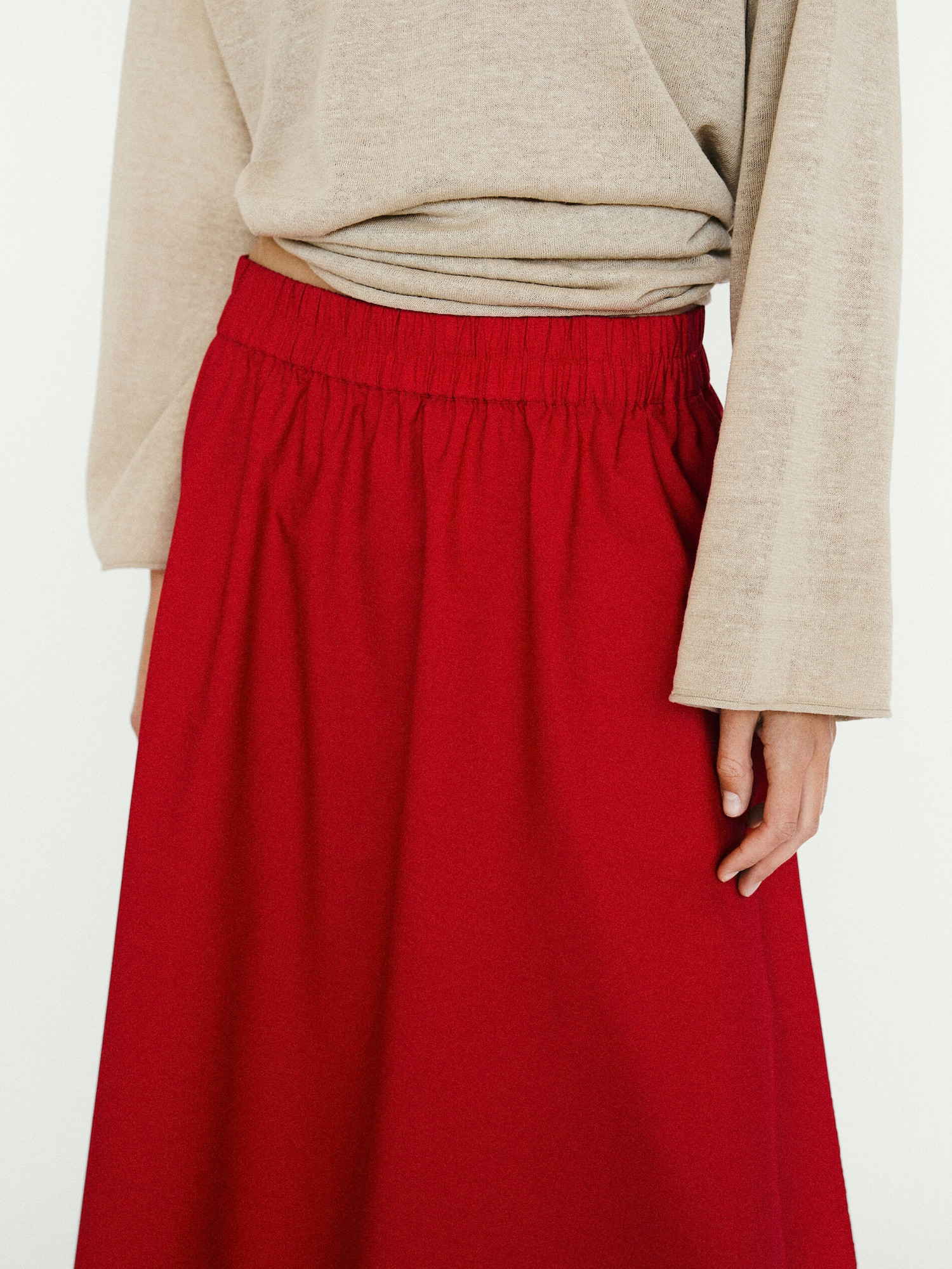 Maxi skirt with elasticated waistband | Massimo Dutti US