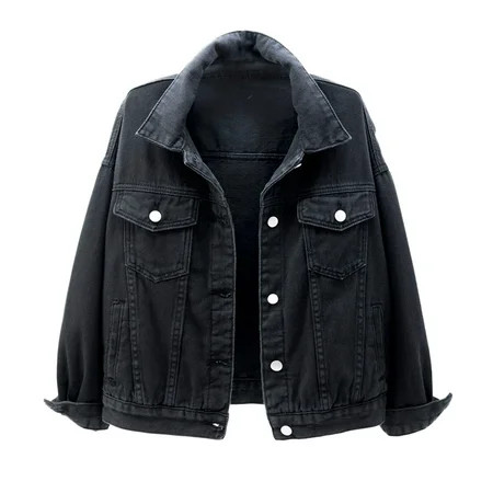 Frehsky winter coats for women Womens Candy Color Denim Jacket Relaxed Fit Casual Jean Trucker Jacke | Walmart (US)