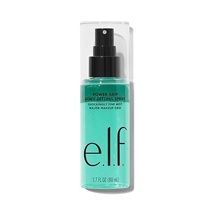 e.l.f. Power Grip Dewy Setting Spray, Ultra Fine Mist Made With Hyaluronic Acid, Grips Makeup For... | Amazon (US)
