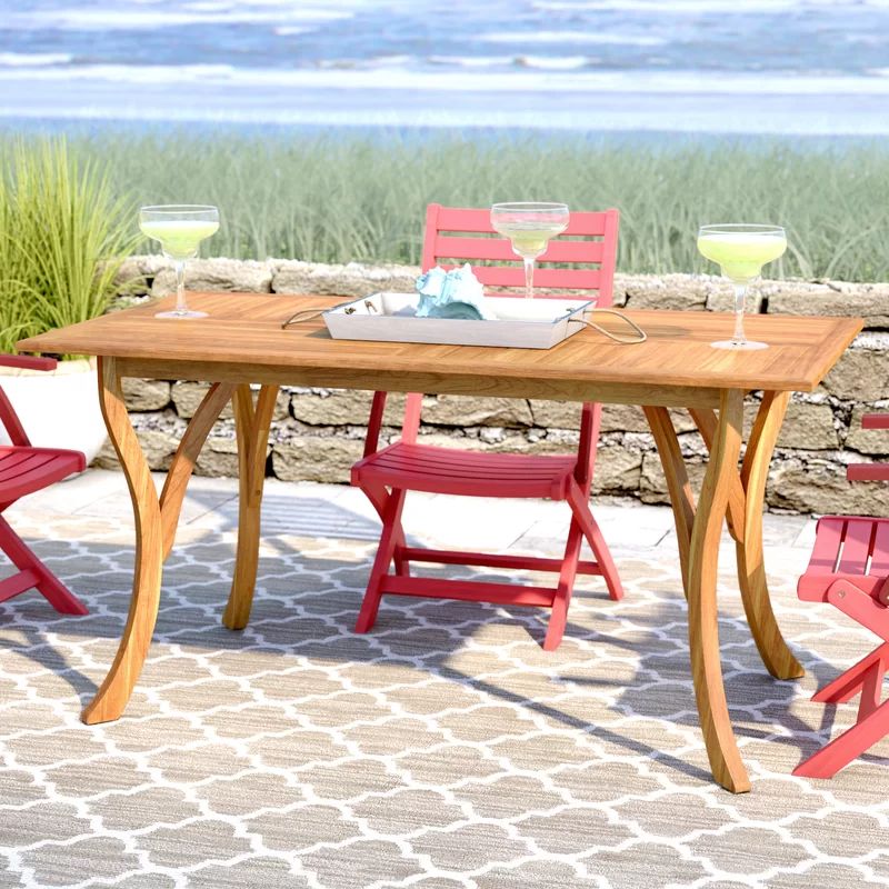 Brizio Teak Solid Wood 6 - Person Dining Table | Wayfair North America