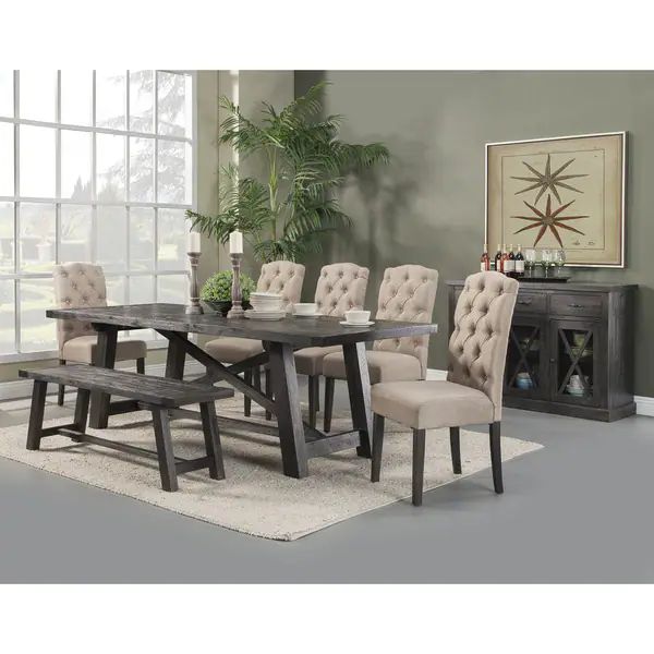 Alpine Newberry Grey Wood Extending Dining Table - On Sale - Overstock - 13190281 | Bed Bath & Beyond