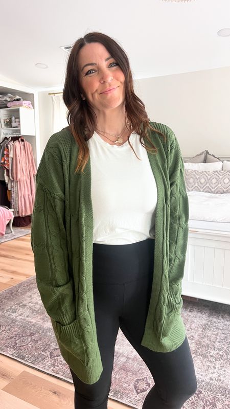The perfect boyfriend cardi! Super cozy. Dress it up with boots and jeans or pair with leggings and sneakers. Matches every style!

These leggings are buttery soft and have a strong tummy control. Super comfy with a light stretch.

This sleeveless white tunic is lightweight and tucks well! Covers your bum. Perfect to layer!



#LTKstyletip #LTKover40 #LTKSeasonal
