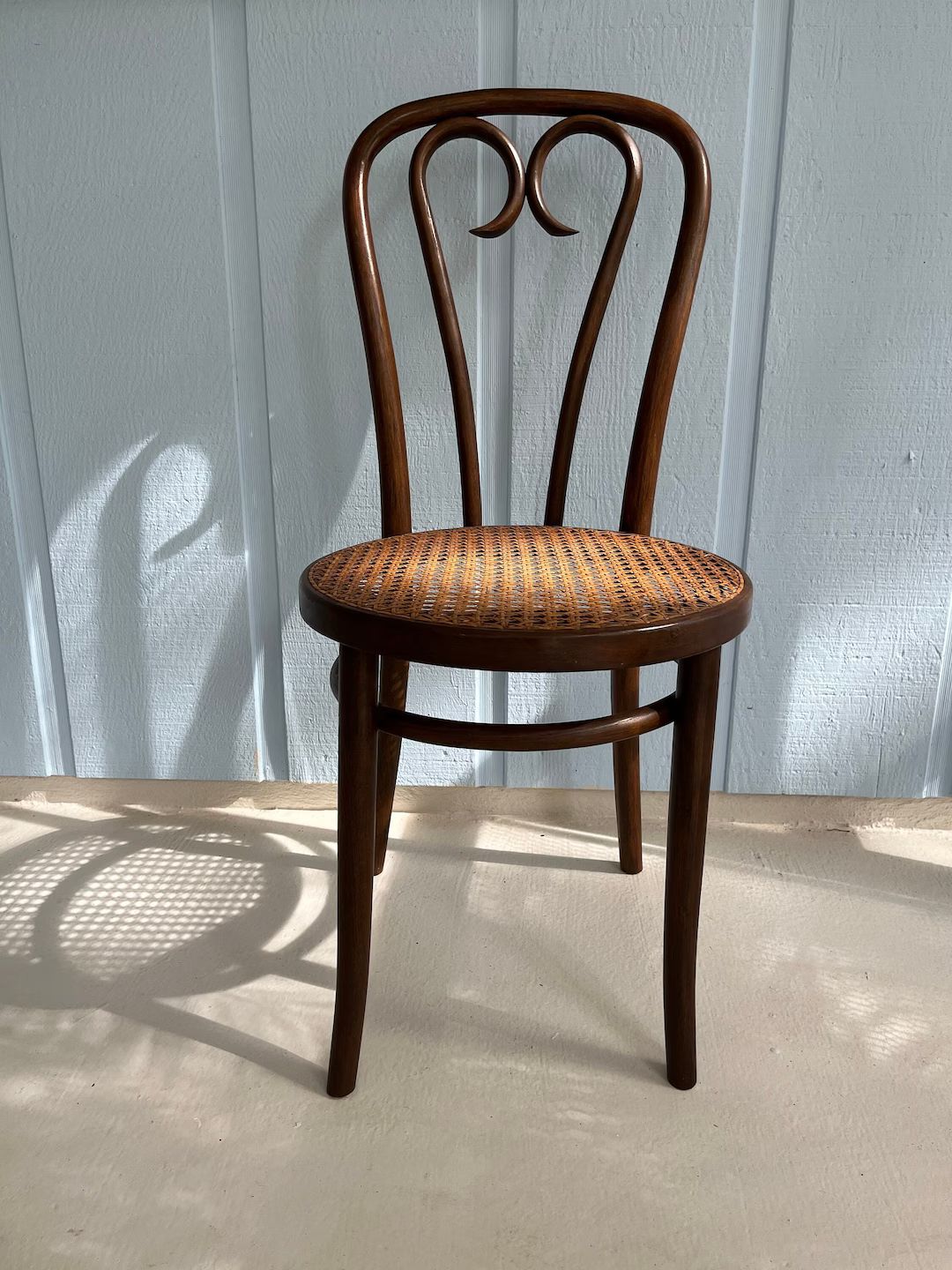 Sweetheart Bentwood Chair-thonet 16 Cafe Dining Chair With Round Weave Cane Seat-1960s Vintage Ch... | Etsy (US)