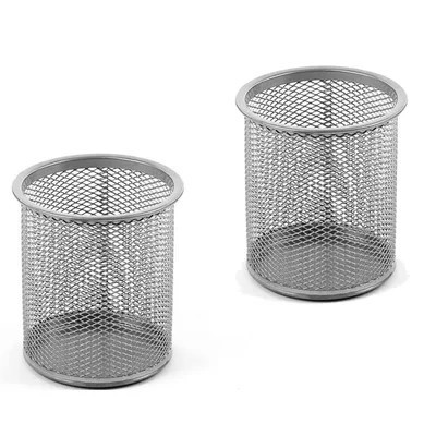Round Desk Steel Mesh Markers Pencil Pen Cup Holder | Wayfair North America