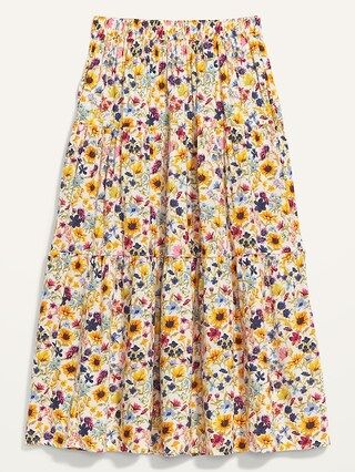 Tiered Floral-Print Maxi Skirt for Women | Old Navy (US)