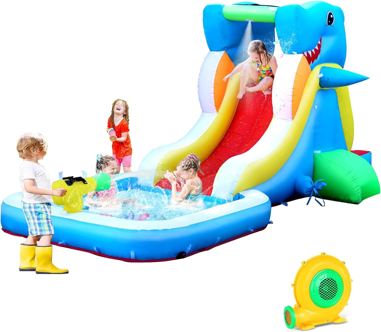 Inflatable Water Slide, Bounce House for Kids Backyard, Toddler Blow Up Bouncer with Air Blower, ... | Amazon (US)