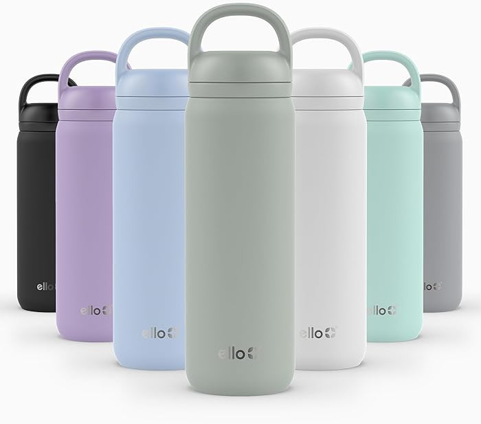 Ello Cooper Twist 22oz Stainless Steel Water Bottle with Chug Lid | Leak Proof Double Walled and ... | Amazon (US)