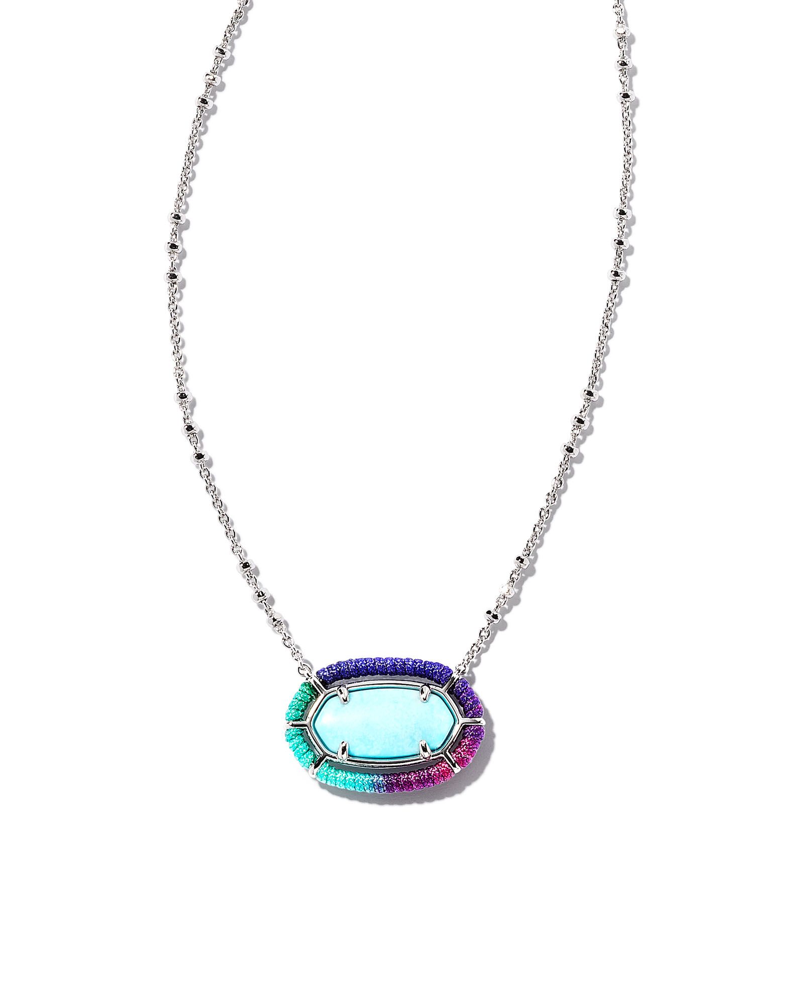 Threaded Elisa Silver Pendant Necklace in Blue Mix | Kendra Scott
