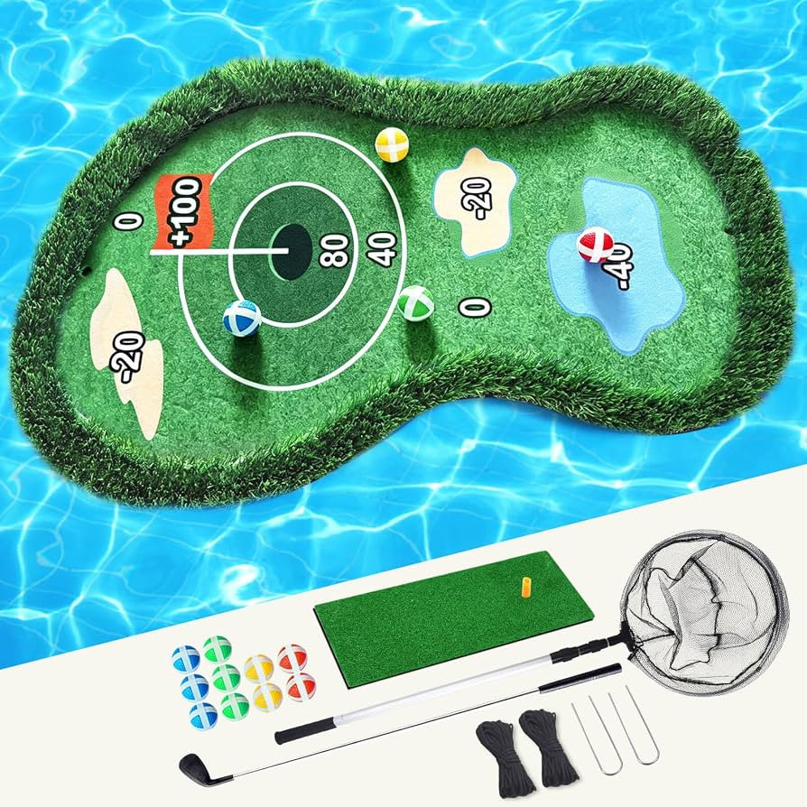 Floating Golf Green for Pool with Scoring Zones & Sticky Balls | Amazon (US)