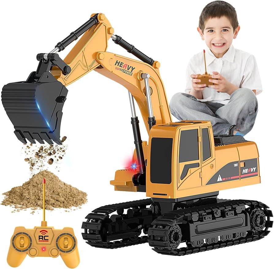 Amazon.com: Construction Excavator Toy - Kids Toy Engineering Digger Truck, Remote Control Rechar... | Amazon (US)