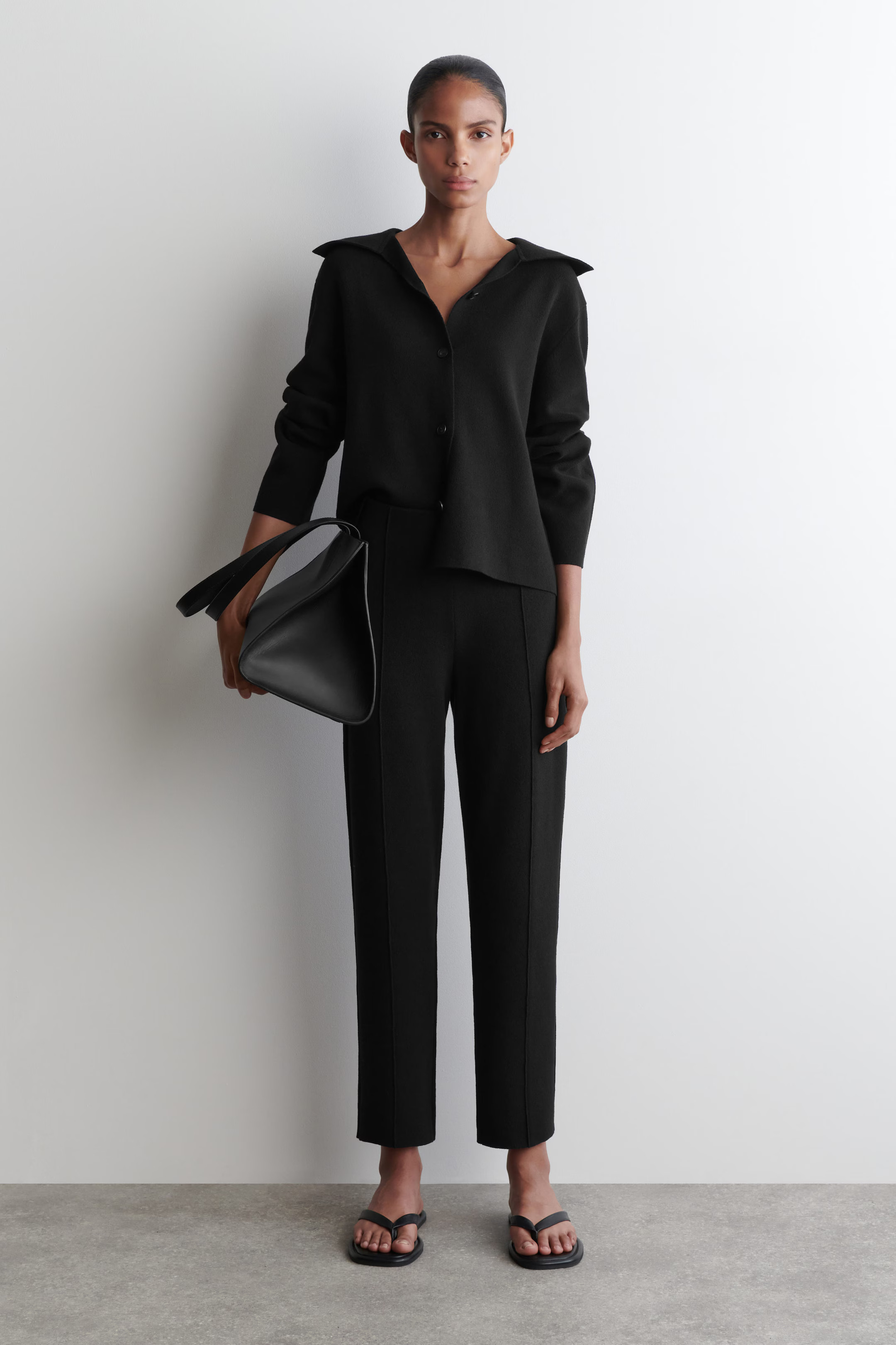 KNITTED STRAIGHT-LEG PANTS - BLACK | COS US | COS (US)