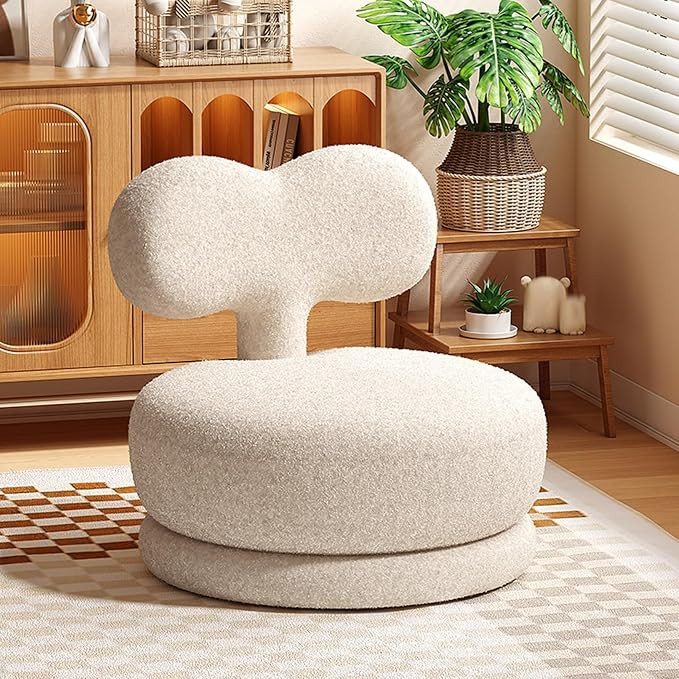 Small Armchair Vanity Stool Mini Sofa Upholstered Swivel Barrel Chair Pouf Ottoman Bench Footstoo... | Amazon (US)
