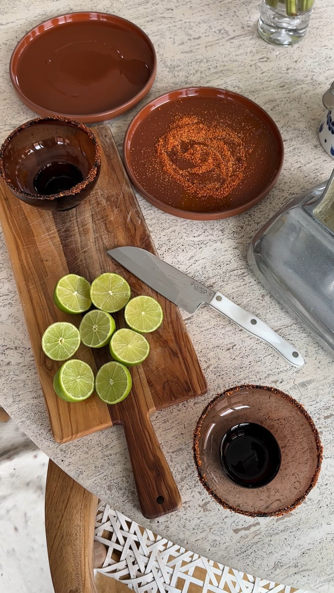 How to Make a Margarita at Home

Pomegranate Margarita Recipe served in @verve_culture glassware

Ingredients:

-Agave
-Tajin
-Tequila or Mezcal
-Lime
-Sparkling Water
-Pomegranate Juice
-Cute Glassware :)

How to Make:

1. Dip rim of glass in Agave then Tajin

2. juice about 2 limes into glass (I used the Verve Culture citrus juicer)

3. Add agave to taste (kind of like making a limeade concentrate)

4. Add about 2 shots (1 tequila and 1 Mezcal is rly good but here i just did 2 tequila) 

5. fill with sparkling water, leaving room for ice and pomegranate juice

6. Add Ice and pomegranate juice (add ice first if you want the juice to form a darker layer on top ~more aesthetic~ or after if you want everything to mix first

7. Enjoy!

I always make this recipe and it is easy to make for a crowd if you premix the ingredients in a pitcher first then add tequila and sparkling water when you serve it batch margarita style

More about the glasses on my LTK

#pomegranatemargarita #margaritarecipe 
#verveculture #ad

#LTKSeasonal #LTKParties #LTKHome