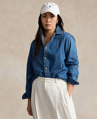 Polo Ralph Lauren Women's Slim-Fit Denim Shirt - Macy's | Macy's