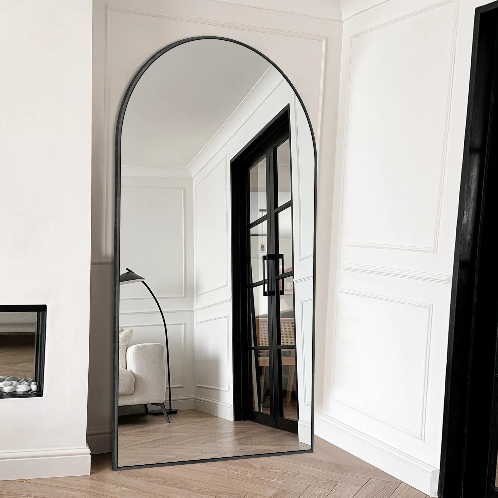Latitude Run® Malesha Modern Arched Full Length Metal Floor Mirror Standing Mirror & Reviews | W... | Wayfair North America