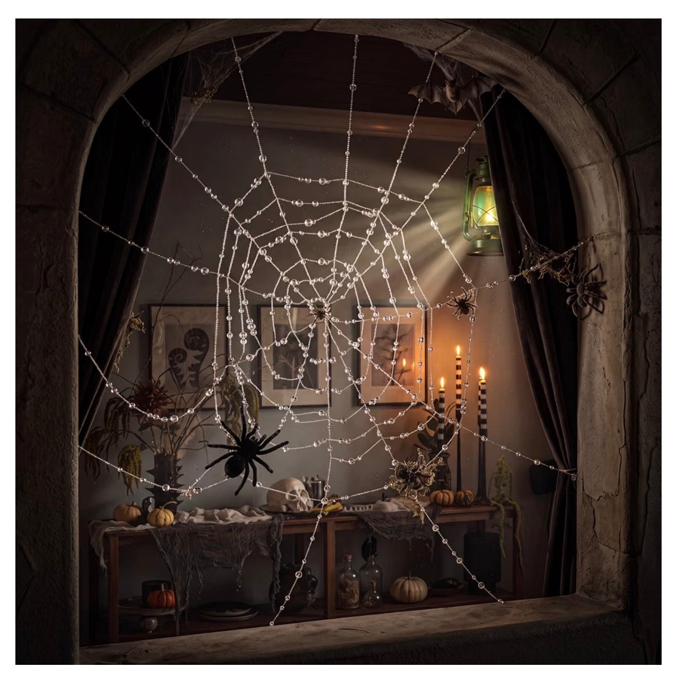 Lewtemi Crystal Spider Web Halloween Decorations Clear Beaded Elegant 3.3ft
7 Coils Acrylic Crystal Spider Web Decor, Scary Gothic Hanging Decoration, Indoor Window Fireplace, Halloween Party Supplies

#LTKSeasonal #LTKHome #LTKmomlife
