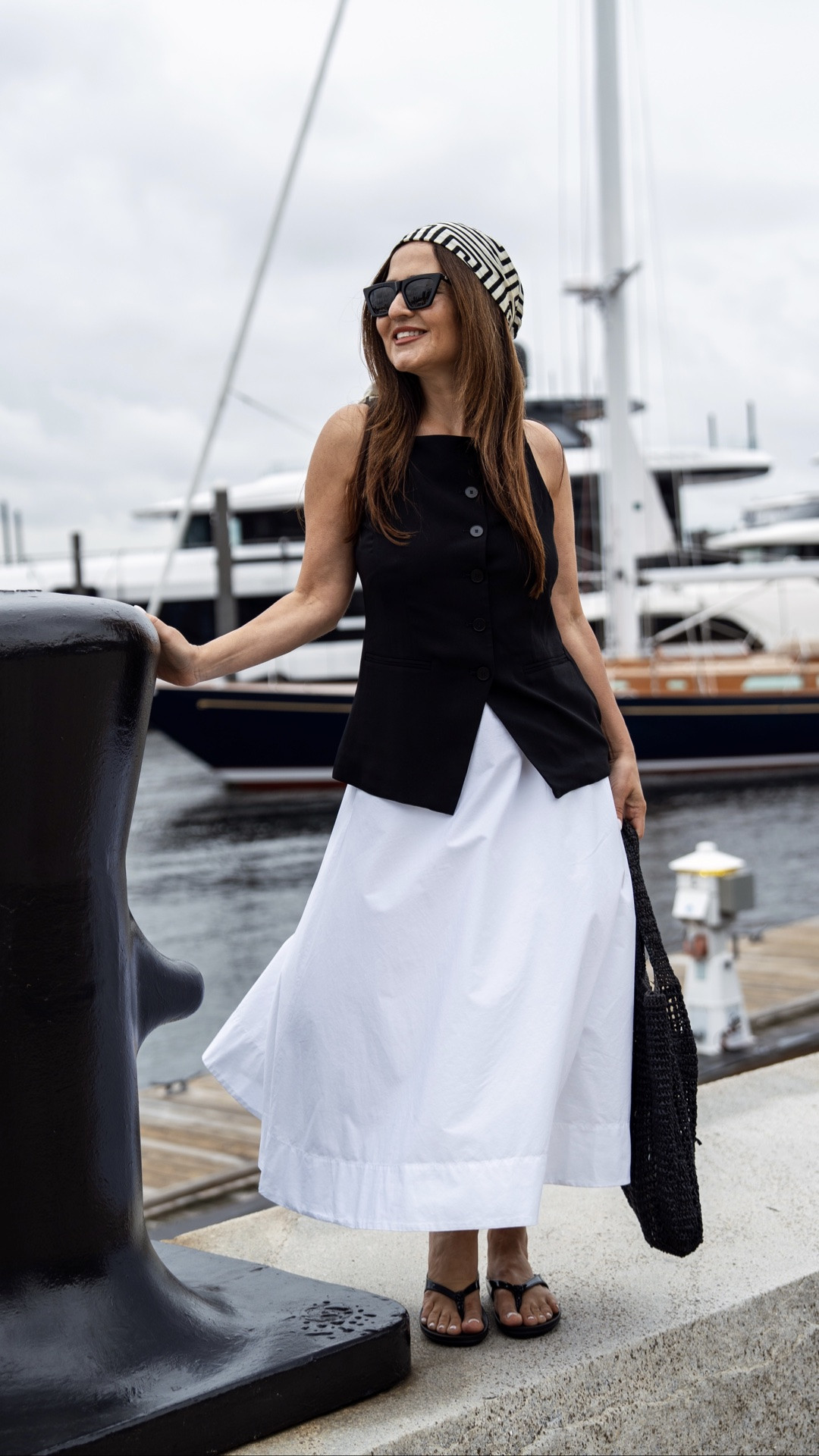 THE VACATION DINNER OUTFIT FORMULA I ALWAYS PACK ⛱️ If I were packing for a coastal getaway, this outfit would be coming with me. 🖤🤍 A black top, a white skirt, and simple accessories are one of my favorite vacation dinner formulas because they always feel polished without requiring much thought.
Easy to wear, easy to style, and perfect for dinners by the water, sunset cocktails, or a summer getaway.
Everything linked here ✨

   vacation dinner outfit, resort style, summer getaway outfits, coastal, vacation Outfit, black and white outfit, vacation outfit formula

#LTKOver40 #LTKPetite #LTKSeasonal