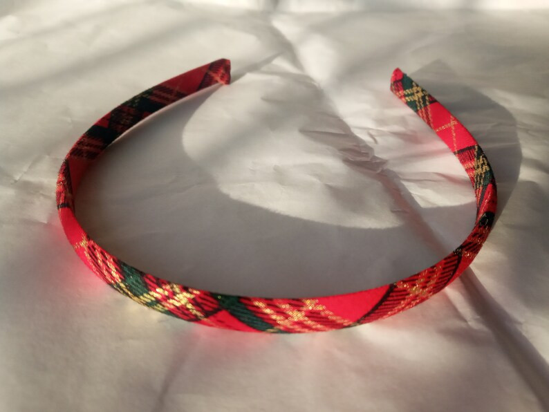 Christmas Plaid Tartan Fabric Alice Hair Head Band Skinny Narrow Headband 1 Cm Wide Burns Night -... | Etsy (US)