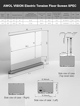 AWOL VISION 120" Motorized ALR Floor Rising Projector Screen for Ultra Short Throw Projector, Flo... | Amazon (US)