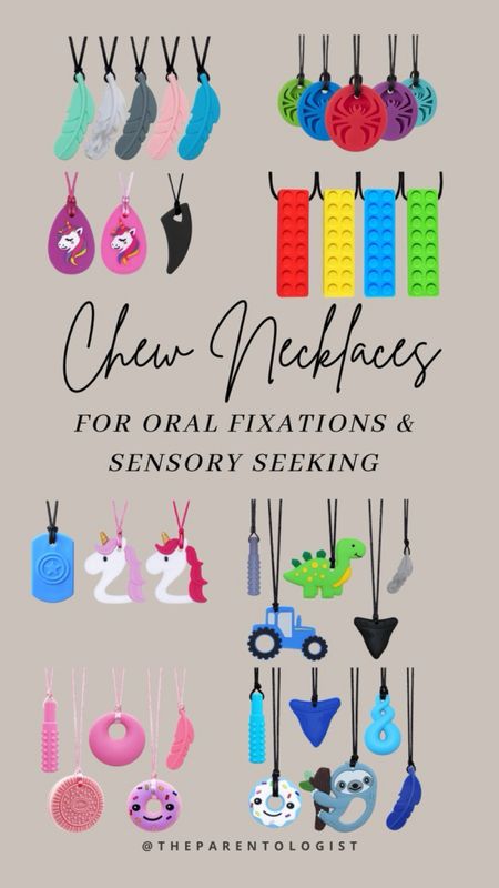 Does your child have an oral fixation? Possibly they sensory seek from their mouth. Maybe they bite, chew pencils, thumb suck, etc? If any of these are true, these sensory chew necklaces are for you to try. They come in very fun and colorful shapes! 

#LTKFamily #LTKKids #LTKBaby