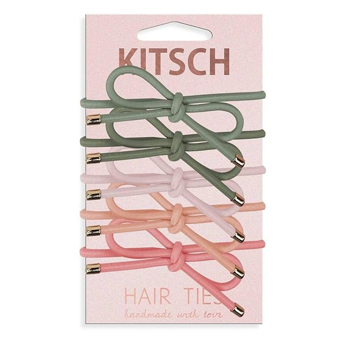 Kitsch 5 Piece Premium Knotted Hair Ties Set, Fashion Ponytail Holders for Women, Hair Ties for W... | Amazon (US)