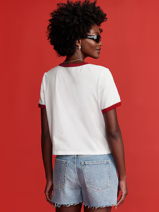 Old Navy x Disney© Graphic Cropped Ringer T-Shirt | Old Navy (US)