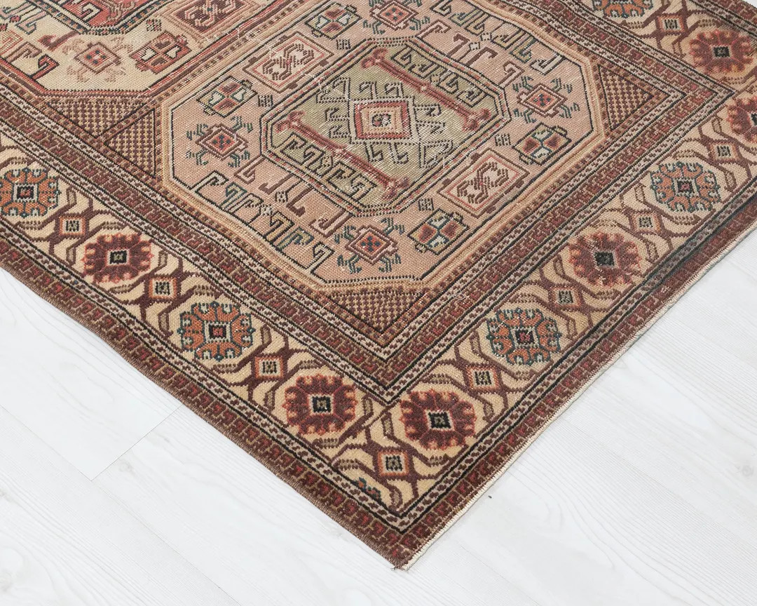 3x5 Vintage Turkish Rug, Antique Handmade Rug, Brown Rug, Bedroom Rug, Faded Rug, Special Design,... | Etsy (US)