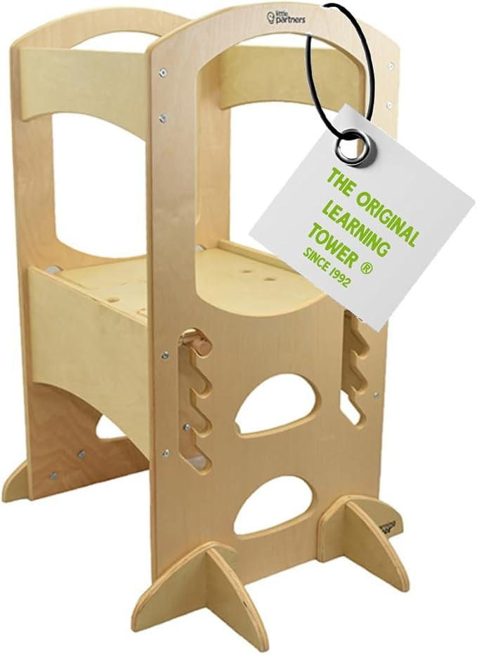 Little Partners Kids Learning Tower Adjustable Height Kitchen Step Stool for Toddlers, Encourages... | Amazon (US)