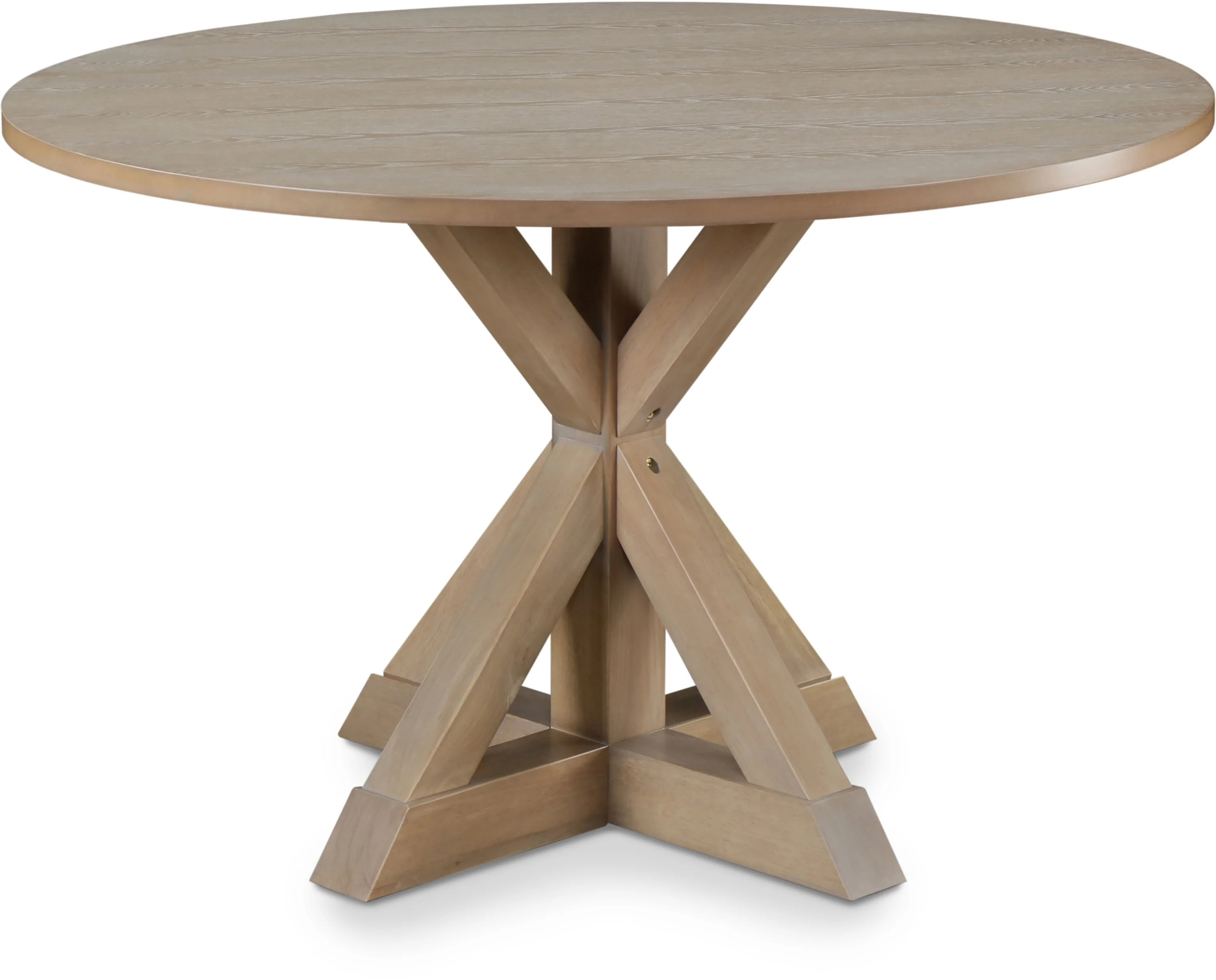 Finch Alfred Modern Farmhouse Round Dining Table, Rustic Beige | Walmart (US)