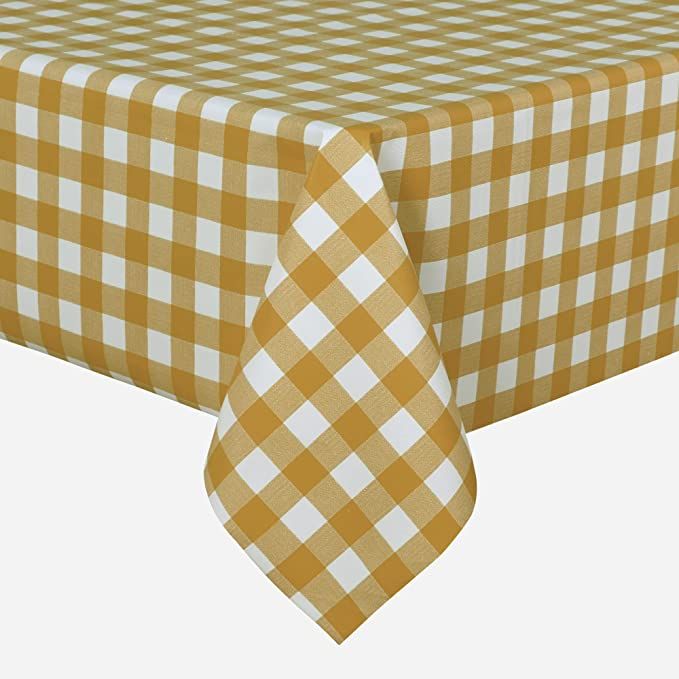 sancua Checkered Vinyl Rectangle Tablecloth, 60 x 140 Inch, 100% Waterproof Oil Proof Spill Proof... | Amazon (US)