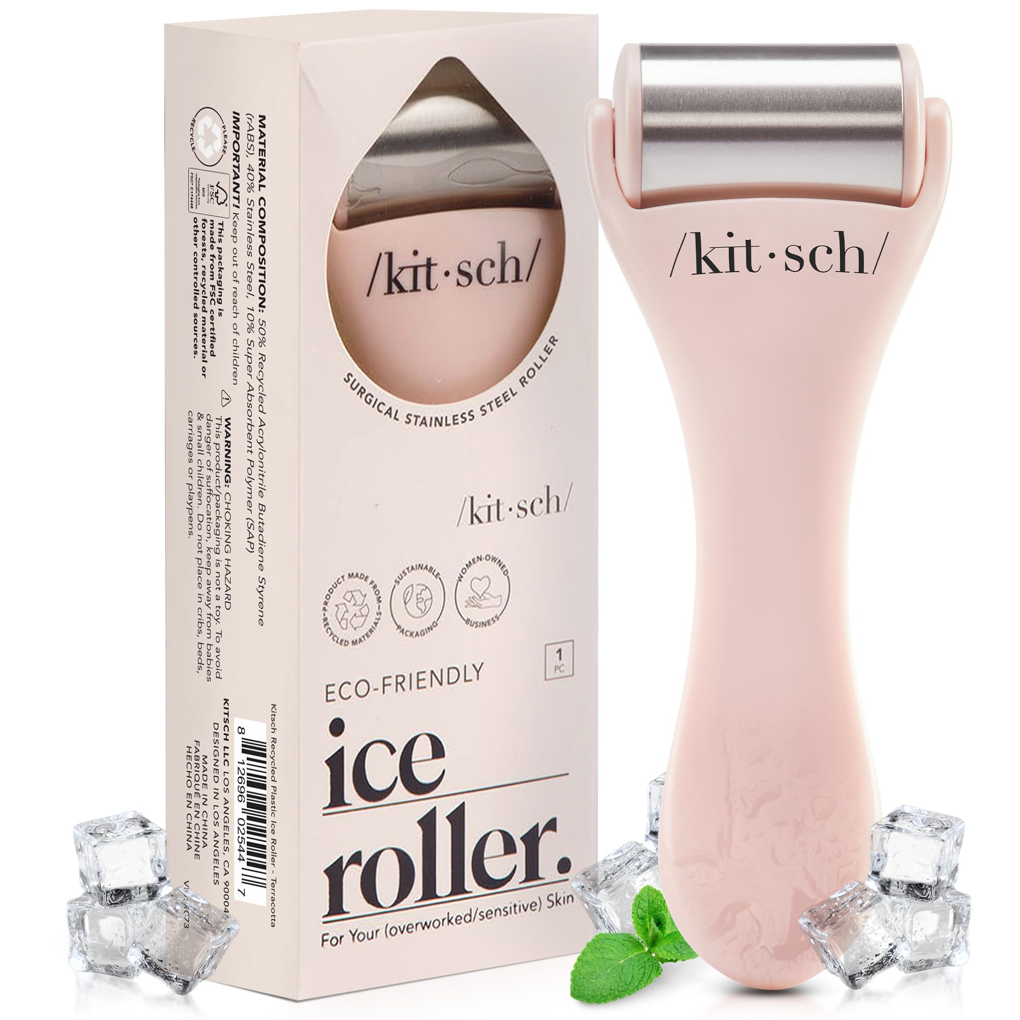 Kitsch Ice Roller for Face - Stainless Steel Ice Face Rollers for Women - Soothes Facial Puffines... | Amazon (US)
