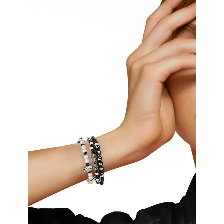Way to Celebrate Halloween Glow-in-the-Dark Beaded Stretch Bracelet Set, 3 Pieces, | Walmart (US)