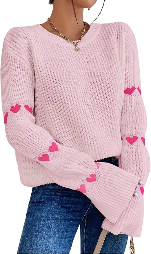 SISKIN Heart Sweater for Women,Womens Valentines Day Sweater,Cable Knit Sweater Women,Valentines ... | Amazon (US)