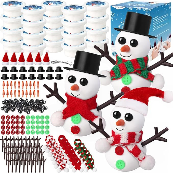 20 Pack Stocking Stuffers for Kids,Christmas Crafts for Kids Bulk,Build a Snowman Crafts Kit Mode... | Amazon (US)