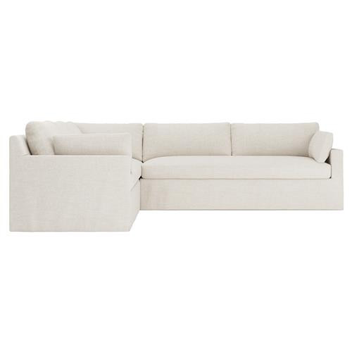 Weybridge Sea Salt Performance Slipcovered Corner Sectional - Right End - 123" | Kathy Kuo Home